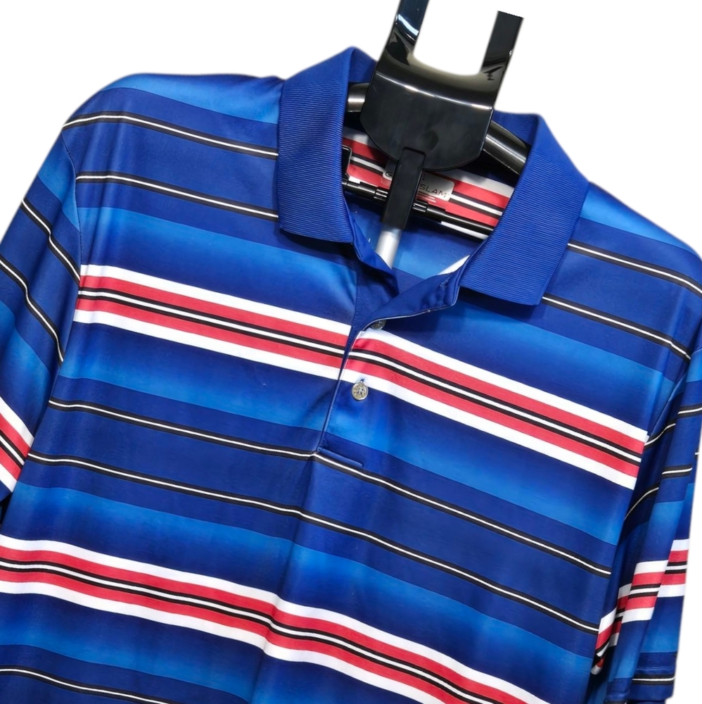 Grand Slam Golf Polo Shirt Mens XL Short Sleeve Red, White,‎ & Blue